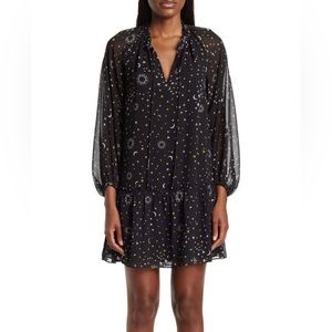 Derek Lam Juno Celestial Print Trapeze Dress Size 8
